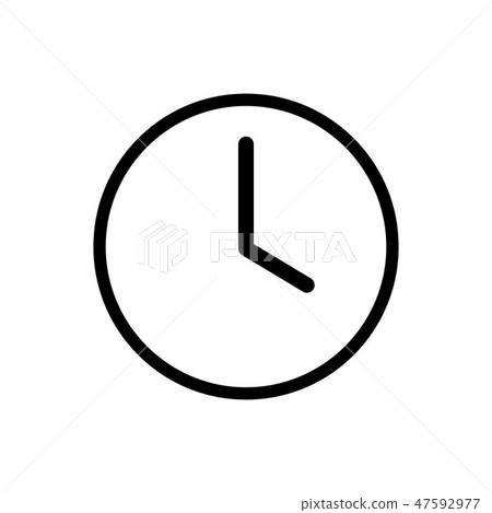 Flat clock vector icon on white background - Stock Illustration ...