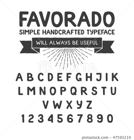 Simple handcrafted typeface, alphabet 47593219