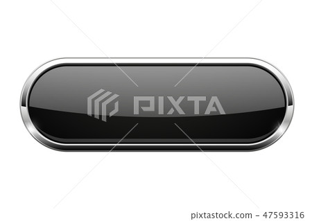 Black glass button. Shiny oval 3d web icon Black glass button. Shiny oval 3d web icon 47593316