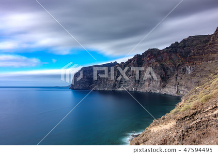 Los Gigantes cliffs long exposure profile view in Tenerife Los Gigantes cliffs long exposure profile view in Tenerife 47594495