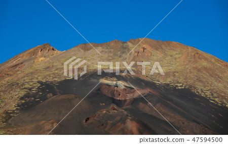 Closeup of Pico Viejo volcano crater with lava Closeup of Pico Viejo volcano crater with lava 47594500