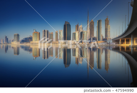 Cityscape of Dubai and panoramic view of Business bay, UAE Cityscape of Dubai and panoramic view of Business bay, UAE 47594990