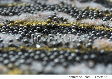 Layered blur sand pattern. Marble style background. Black and gold powder defocused texture. 47595849