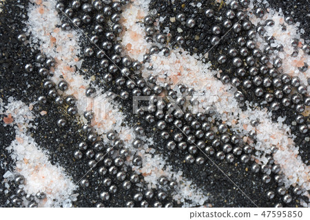 Layered colorful sand pattern. Marble style background. Black and silver texture. 47595850
