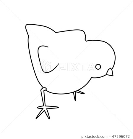 Black and white vector little easter chick 47596072
