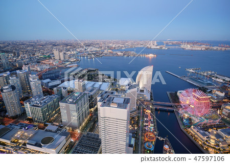 Yokohama city landscape in Japan Overlooking Tokyo Tower, Tokyo Sky Tree, Shibuya, Shinjuku etc from Yokohama clear city center Yokohama city landscape in Japan Overlooking Tokyo Tower, Tokyo Sky Tree, Shibuya, Shinjuku etc from Yokohama clear city center 47597106