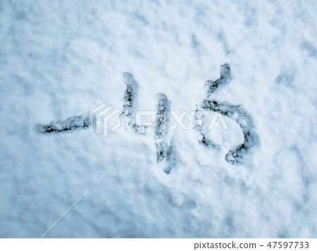 Temperature of -46 written in the freshly fallen snow Temperature of -46 written in the freshly fallen snow 47597733