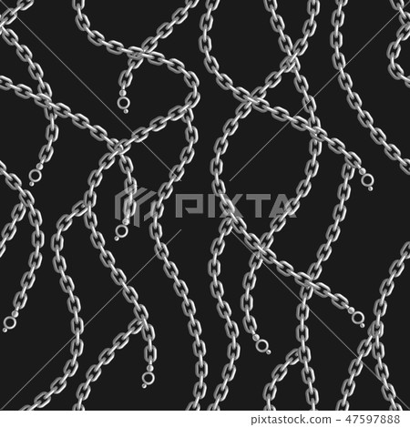 Seamless pattern with golden chains. 47597888