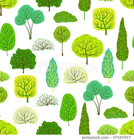 Spring or summer seamless pattern with stylized... - Stock Illustration ...