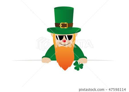 cool leprechaun character with sunglasses red beard and green hat cool leprechaun character with sunglasses red beard and green hat 47598114