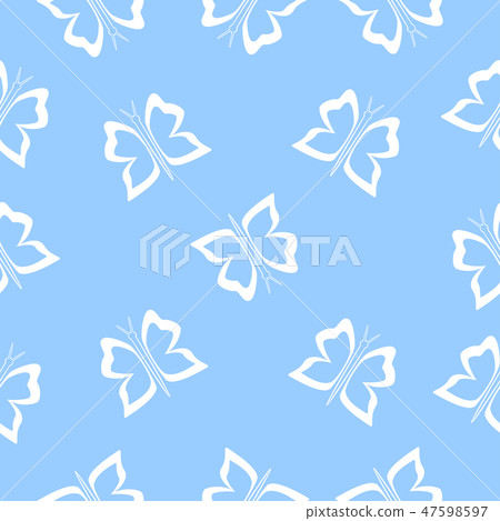 Seamless simple butterfly pattern. 47598597