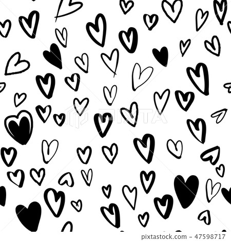 Collection black Hearts illustration.  47598717