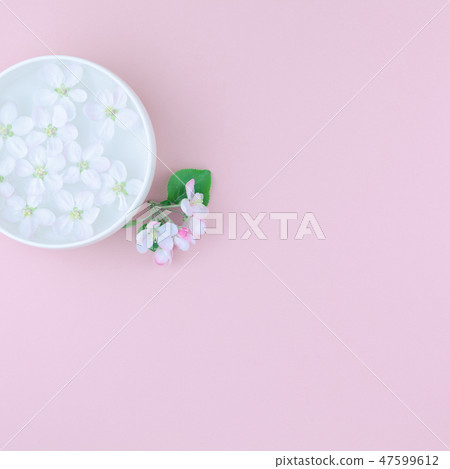 White flowers floating in water 47599612