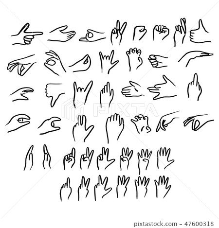 human hand gestures set vector illustration  47600318