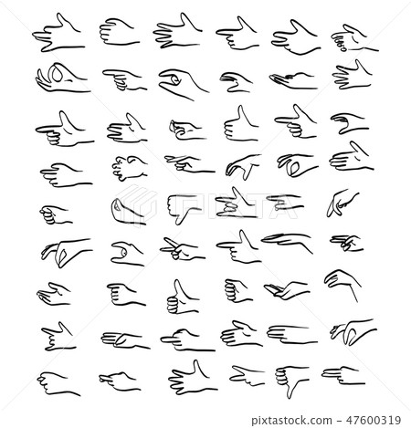 human hand gestures set vector illustration  47600319