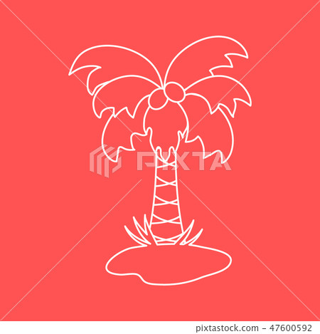 Cute vector icon of the palm tree Cute vector icon of the palm tree 47600592