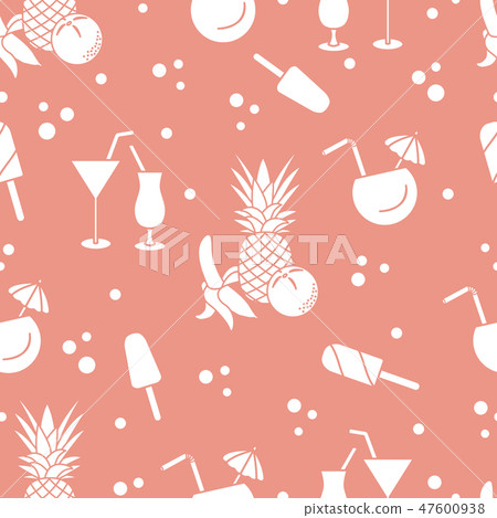 Cocktails, ice cream, pineapple, orange, banana Cocktails, ice cream, pineapple, orange, banana 47600938