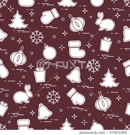 New Year and Christmas seamless pattern Winter - Stock Illustration ...