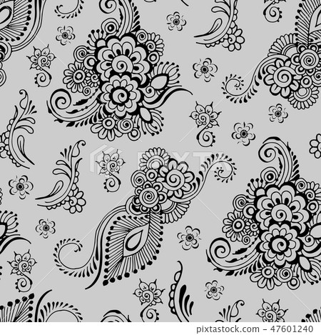 seamless pattern with oriental ornament 47601240
