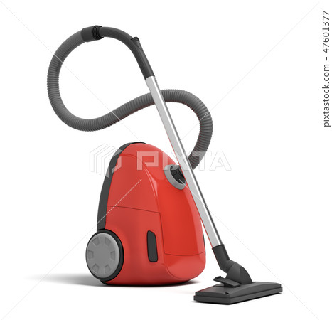 3d rendering of red electric vacuum cleaner isolated on white background 3d rendering of red electric vacuum cleaner isolated on white background 47601377