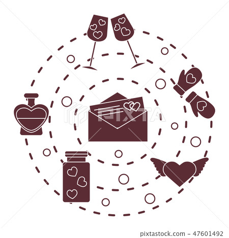 Romantic symbols Romantic symbols 47601492