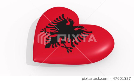 Heart in colors and symbols of Albania Heart in colors and symbols of Albania 47601527