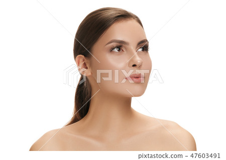Beautiful Girl face. Perfect skin Beautiful Girl face. Perfect skin 47603491
