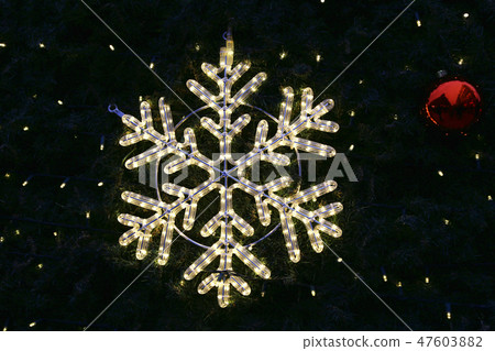 Beautiful christmas decoration, glowing snowflake 47603882