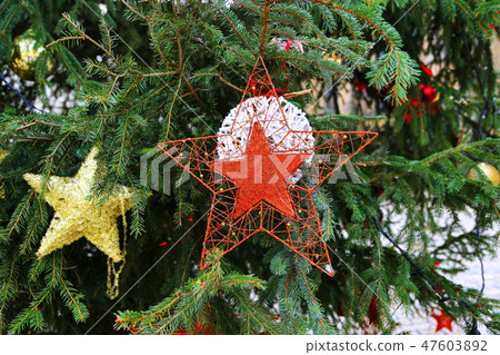 Beautiful decorations of the Christmas tree 47603892