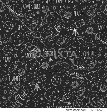 Space vector illustration. Science, technology pattern. Rocket and spaceships. Space vector illustration. Science, technology pattern. Rocket and spaceships. 47606529