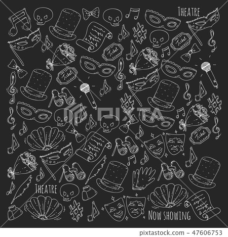 Theatre vector illustration. Entertaiment, cinema, stage, event. Background for banners, posters. Theatre vector illustration. Entertaiment, cinema, stage, event. Background for banners, posters. 47606753
