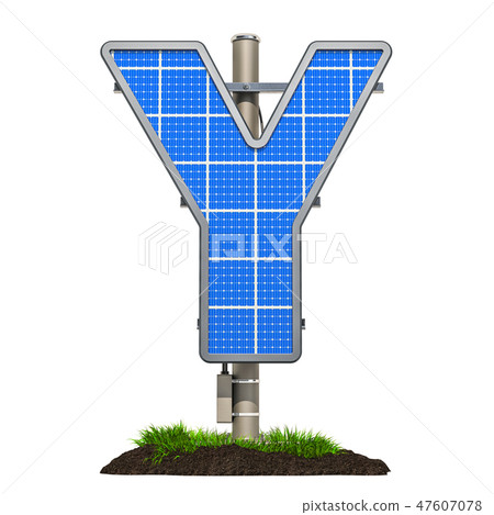 Solar panel in shaped of letter Y Solar panel in shaped of letter Y 47607078