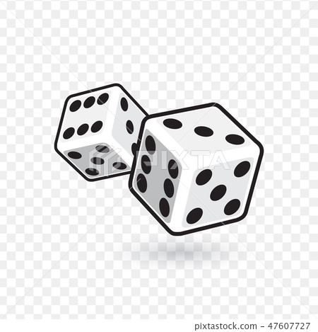 Two white dices isolated on transparent Two white dices isolated on transparent 47607727