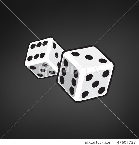 Two white dices isolated on black background. Two white dices isolated on black background. 47607728