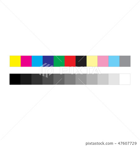 CMYK press marks color and greyscale bar,  47607729