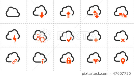 Computer cloud related line icons. Computer cloud related line icons. 47607730