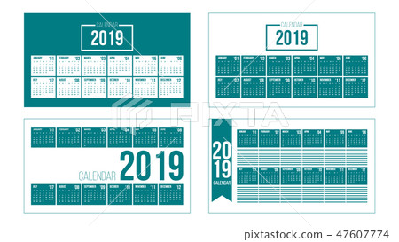 Vector of 2019 new year calendar set 47607774
