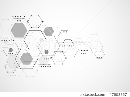 Abstract hexagonal molecular structures 47608867