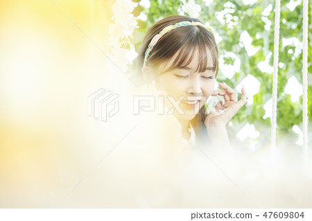 年輕女子，美容，婚禮，婚禮 47609804