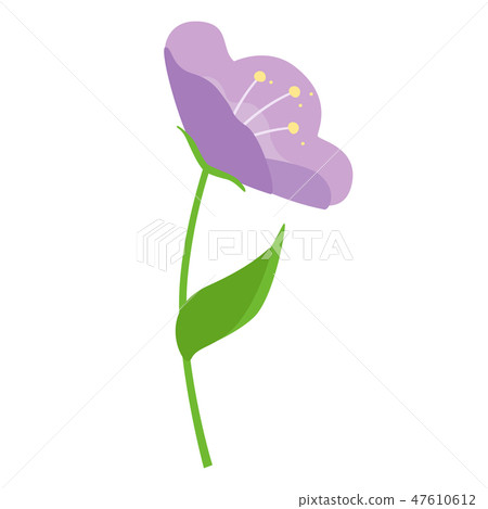 Flower illustration. One purple flower. - Stock Illustration [47610612 ...