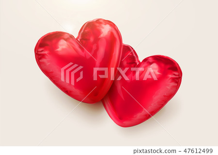 Red heart shaped balloons 47612499