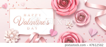 Happy Valentine's Day banner Happy Valentine's Day banner 47612582