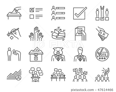 Election line icon set.  47614466