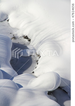 在雪埋沒的山小河 47614656
