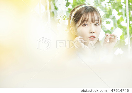 年輕女子，美容，婚禮，婚禮 47614746