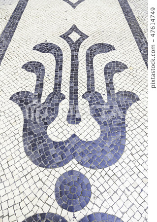 Typical stone floor of Lisbon 47614749