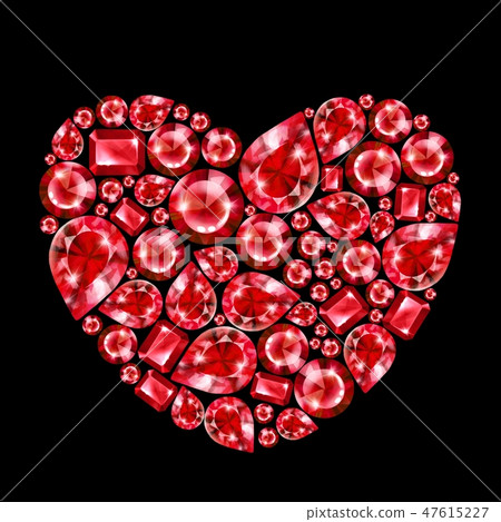 Ruby gem heart, isolated Ruby gem heart, isolated 47615227
