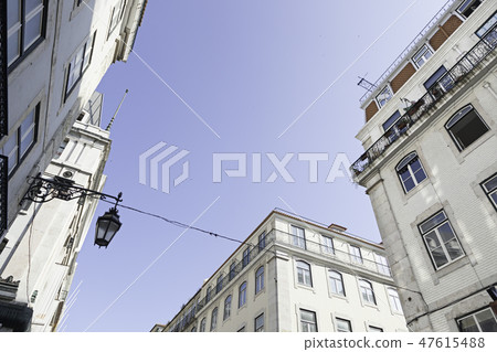 Streets of Lisbon typical cable tram Streets of Lisbon typical cable tram 47615488