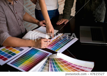 Designers choose color from the color band sample. 47615527