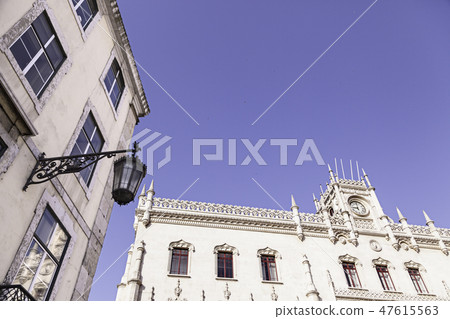View of the Rossio station in Lisbon 47615563